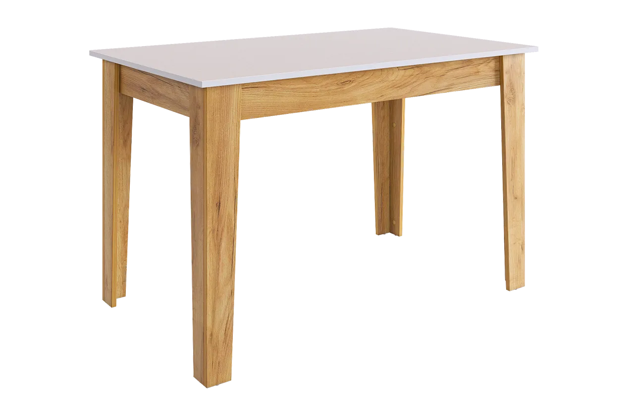 Стол обеденный раздвижной Цезарь (белое дерево/дуб крафт золотой)