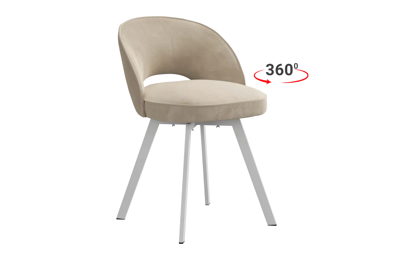 Стул Моли 2 Т2П (пломбир (велюр)/белый)