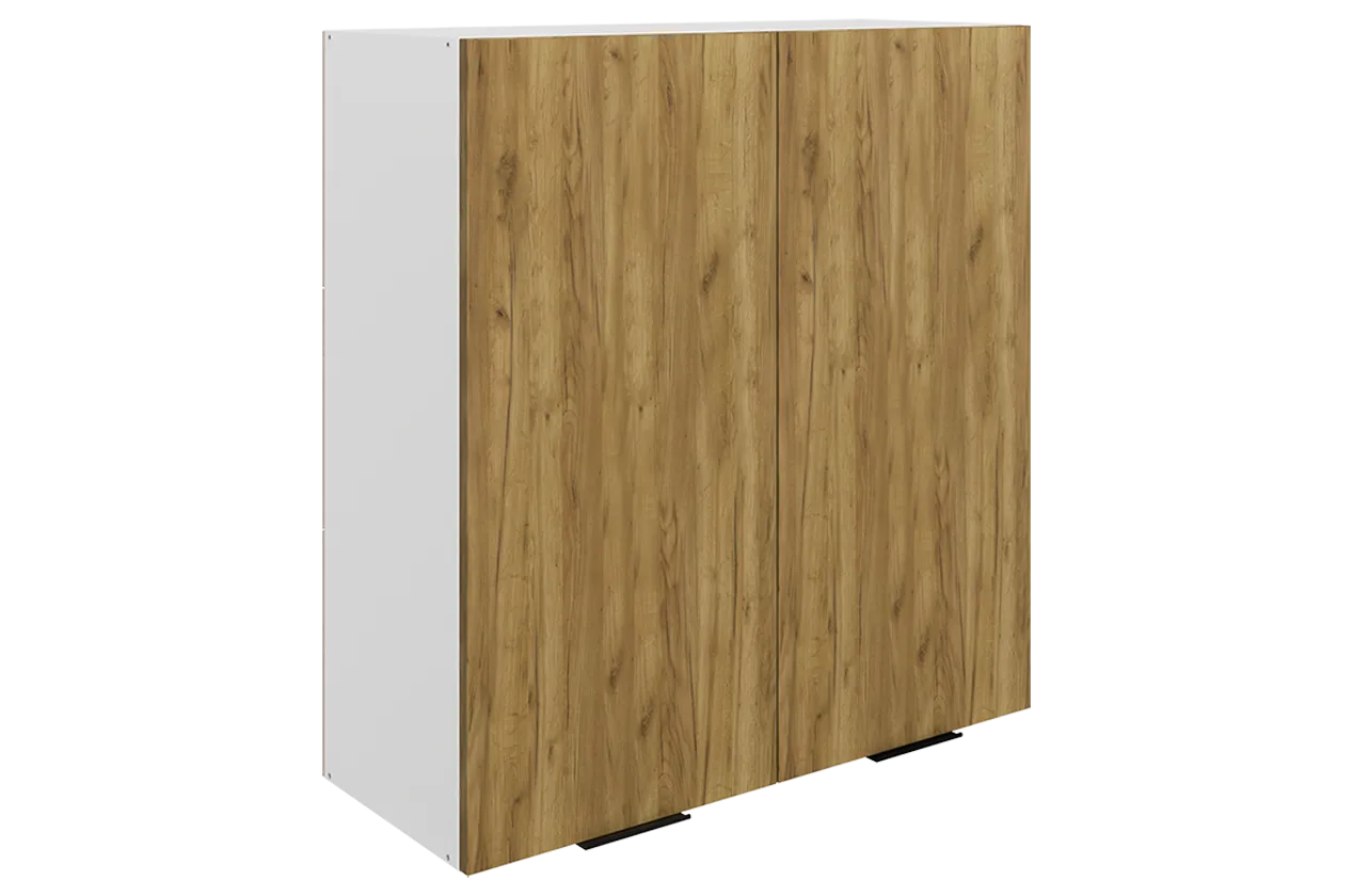 Стоун Шкаф навесной L800 Н900 (2 дв. гл.) (белый/акация светлая)