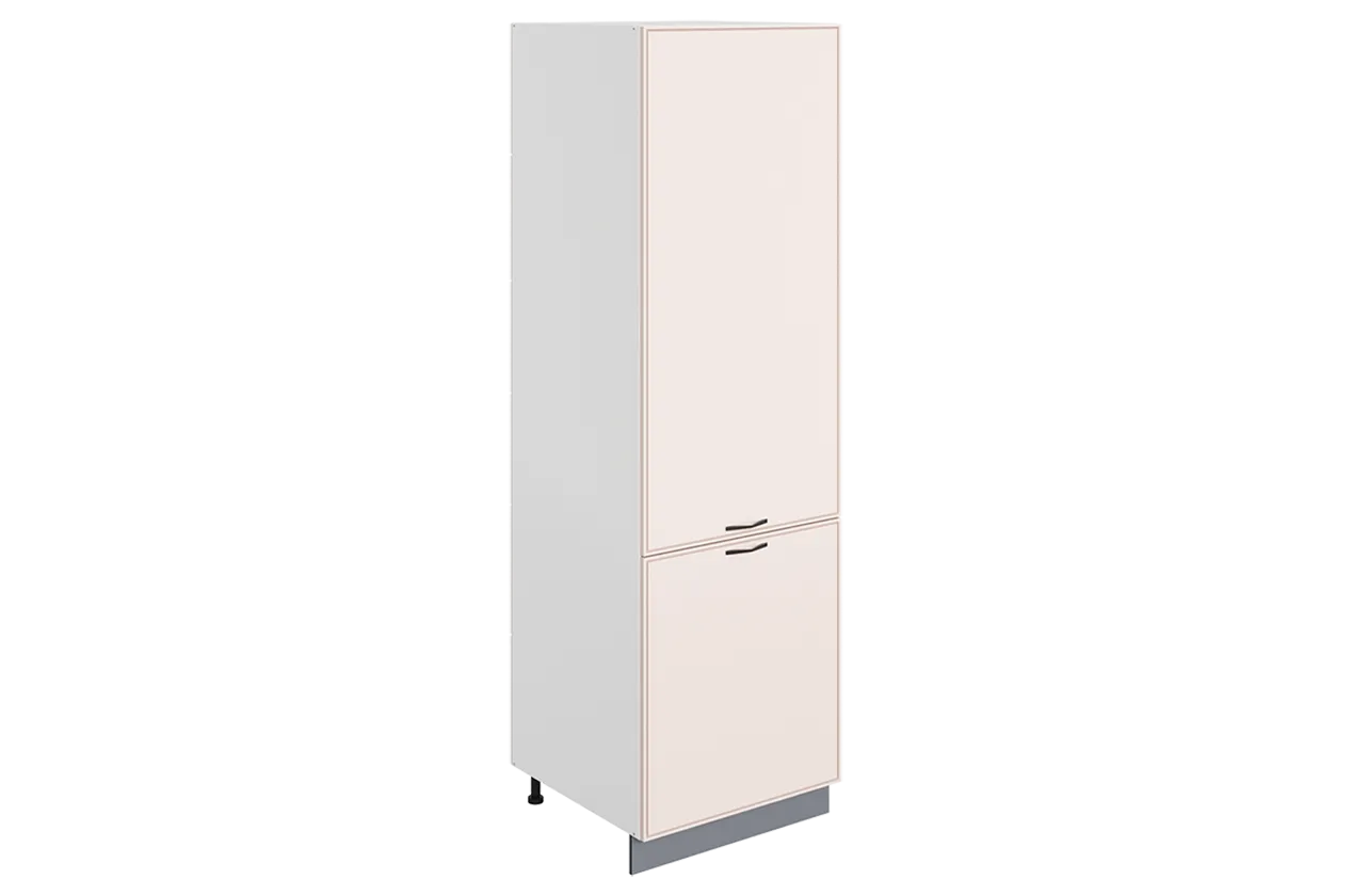 Монако Шкаф-пенал 2 L600 (2 дв. гл.) (белый/айвори матовый)