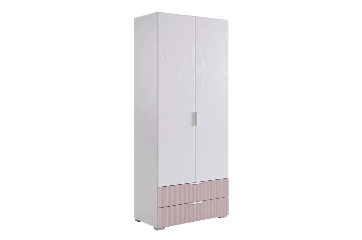 Зефир Шкаф двухдверный 120.01 (белое дерево/пудра розовая (эмаль))