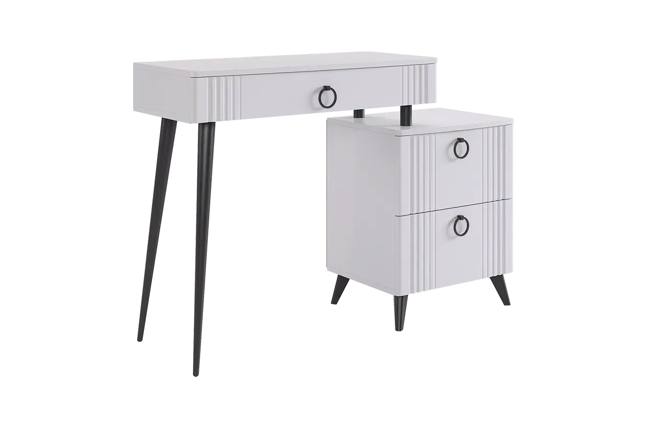 Ева Туалетный столик (без зеркала) (белое дерево/белый матовый)